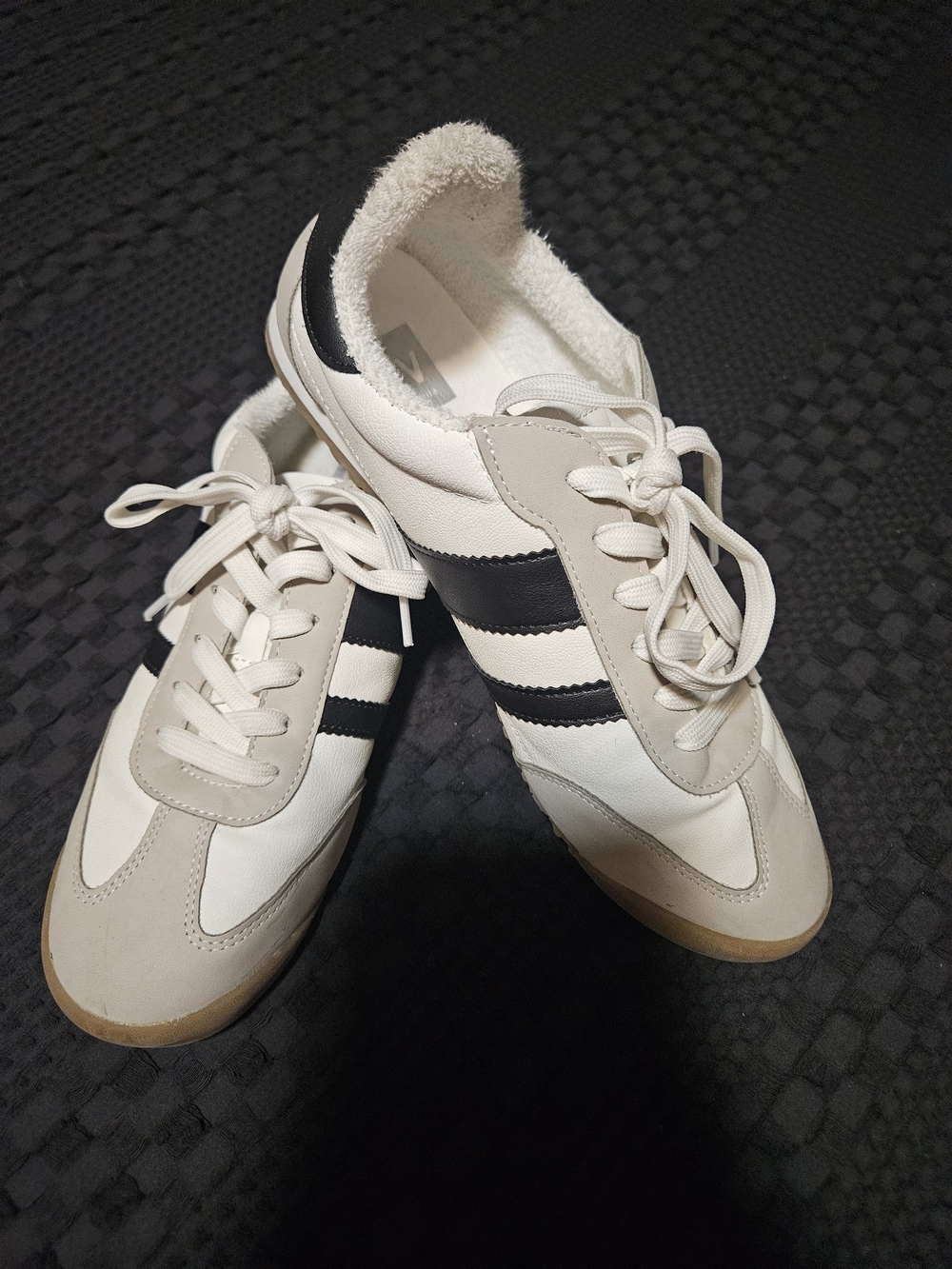 DV by Dolce Vita White and Black Lace-Up Women's Sneakers